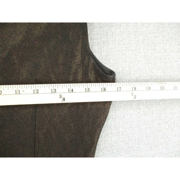 Cache Dress Womens 10 Brown Metallic Sleeveless Mid Length Cocktail Sheath Zip - Picture 6 of 7